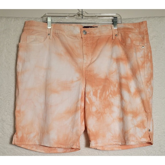 Gloria Vanderbilt Bermuda Women's 22W Shorts Orange Tie-Dye 0603 - Picture 1 of 11